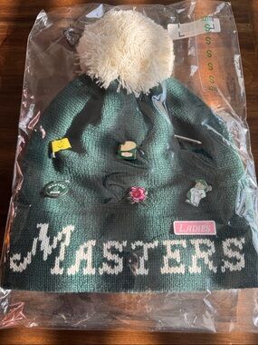 2026 Masters Green Pom-Pom Ladies Beanie Pin Accents